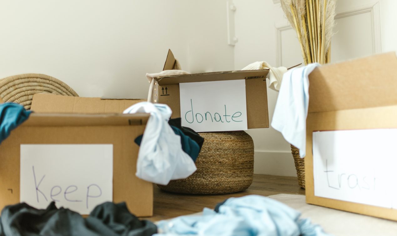 Time Saving Hack: Organize your home with items to keep, donate, or trash